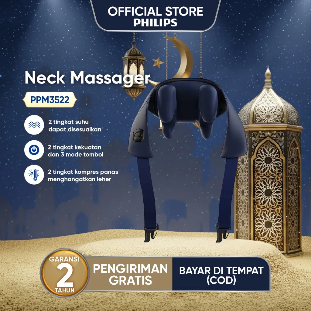 Philips Massager PPM3522 Neck Pijat bahu dan leher pijat