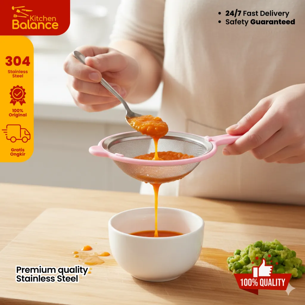 Kitchen Balance Saringan Mpasi Ceko Stainless Steel Skimmer BPA Free 361