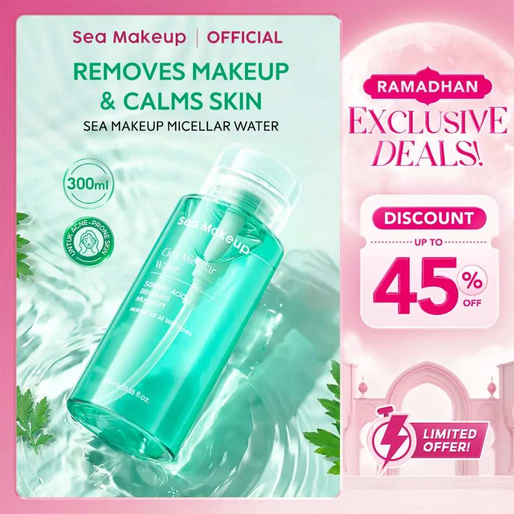 Sea Makeup Acne Clear Micellar Water – Cleanser Wajah & Penghapus Make Up, Micelar Water untuk Kulit Sensitif Berjerawat dengan Salicylic Acid & Bisabolol, Alternatif Cleansing Oil & Cleansing Balm