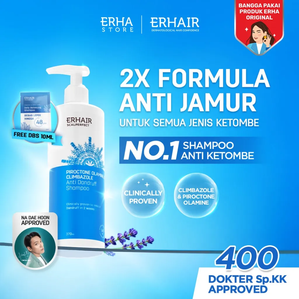 [ANTI KETOMBE] ERHAIR Scalperfect Anti Dandruff Shampoo 370ml - Sampo Anti Ketombe & Seboroik | Membersihkan Kulit Kepala Dan Rambut