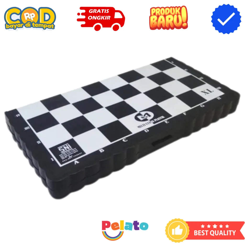 PELATO Catur Plastik Lipat Lengkap Ukuran 36x36 CM (M) Dan 50x50 CM (XL)