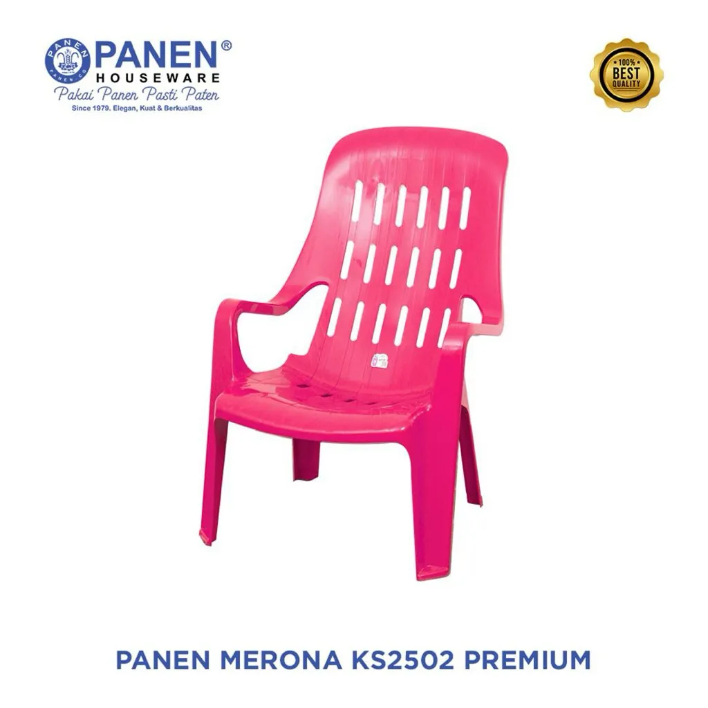 Panen Kursi Santai Plastik Merona KS2502 GRADE A / Kursi Sandaran Plastik Selonjoran Malas Tinggi