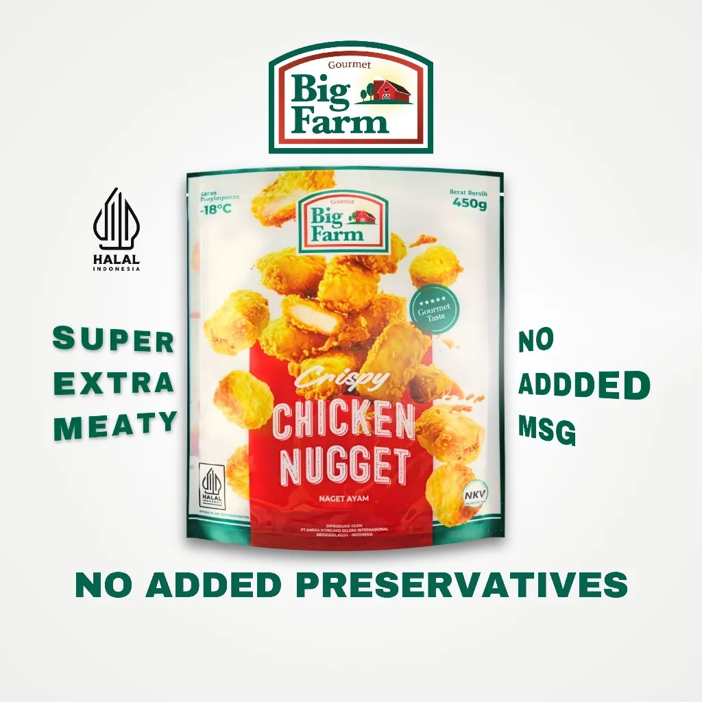 Big Farm Crispy Chicken Nugget 450gr (20pcs) || Nugget Ayam Renyah
