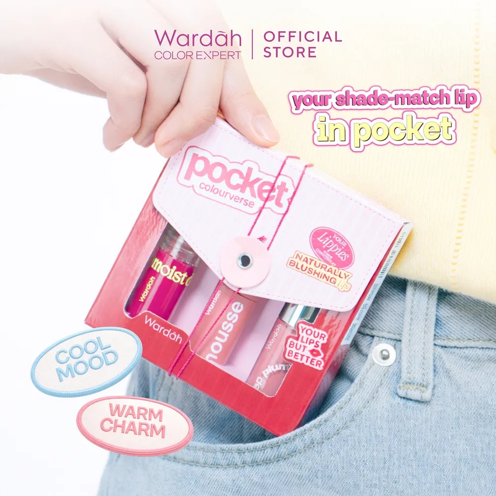 WARDAH Lip Pocket Colourverse - Lip Tint - Lip Mousse - Lip Oil - Moist Dew Tint - Colorfit Velvet Matte Lip Mousse - Lip Oil - Makeup