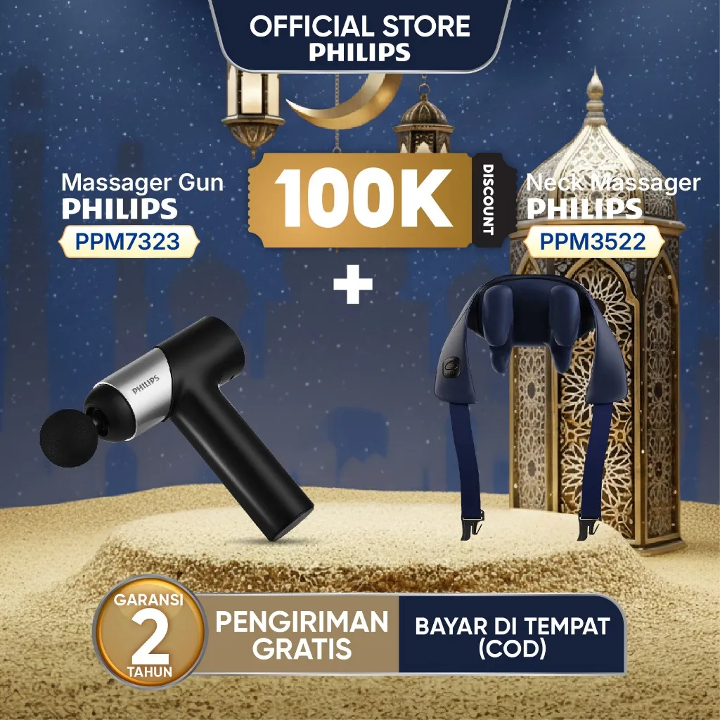 Philips Massager PPM7323+PPM3522 massage gun leher pijat
