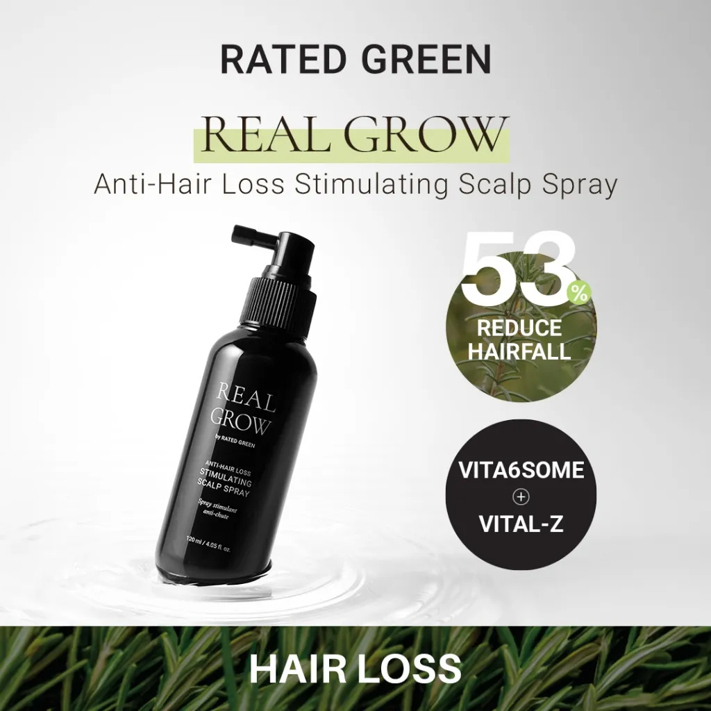 Rated Green Real Grow Anti-Hair Loss Stimulating Scalp Spray, Size - 120 ml