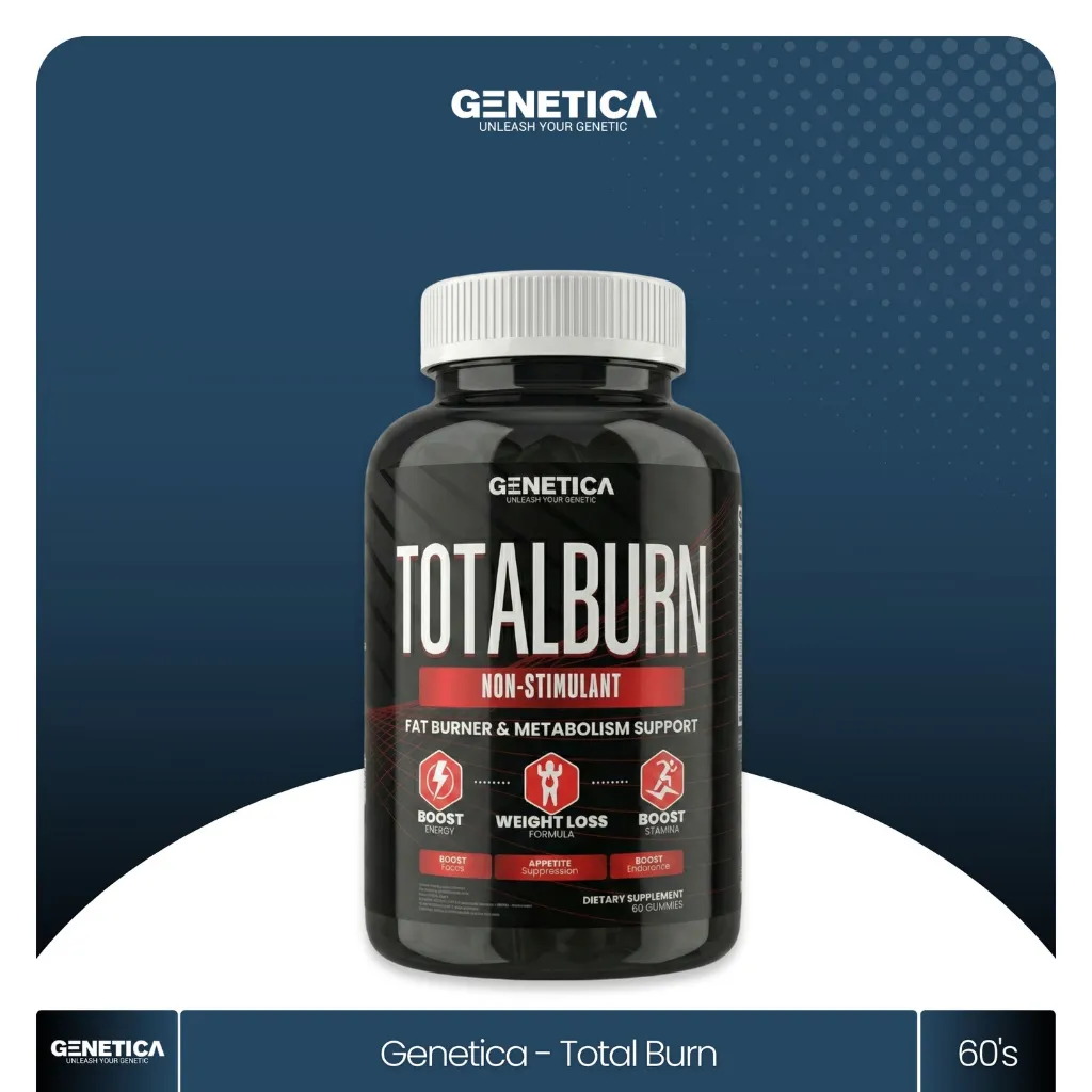 Genetica TOTAL BURN Non-Stimulant Fat Burner Metabolism Support Gummy 60 Gummies