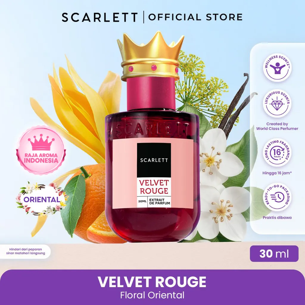 SCARLETT Velvet Rouge (BEST SELLER!) - Extrait De Parfum 30ml - Unisex - Parfum Wanita