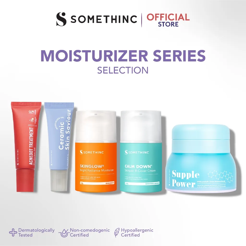 SOMETHINC Moisturizer Series (Ceramic Skin Saviour, Supple Power Bomb, Skin Goals Moisturizer, Acnedot Moisturizer, Peptinol Moisturizer, SOS Bakuchiol Moisturizer)