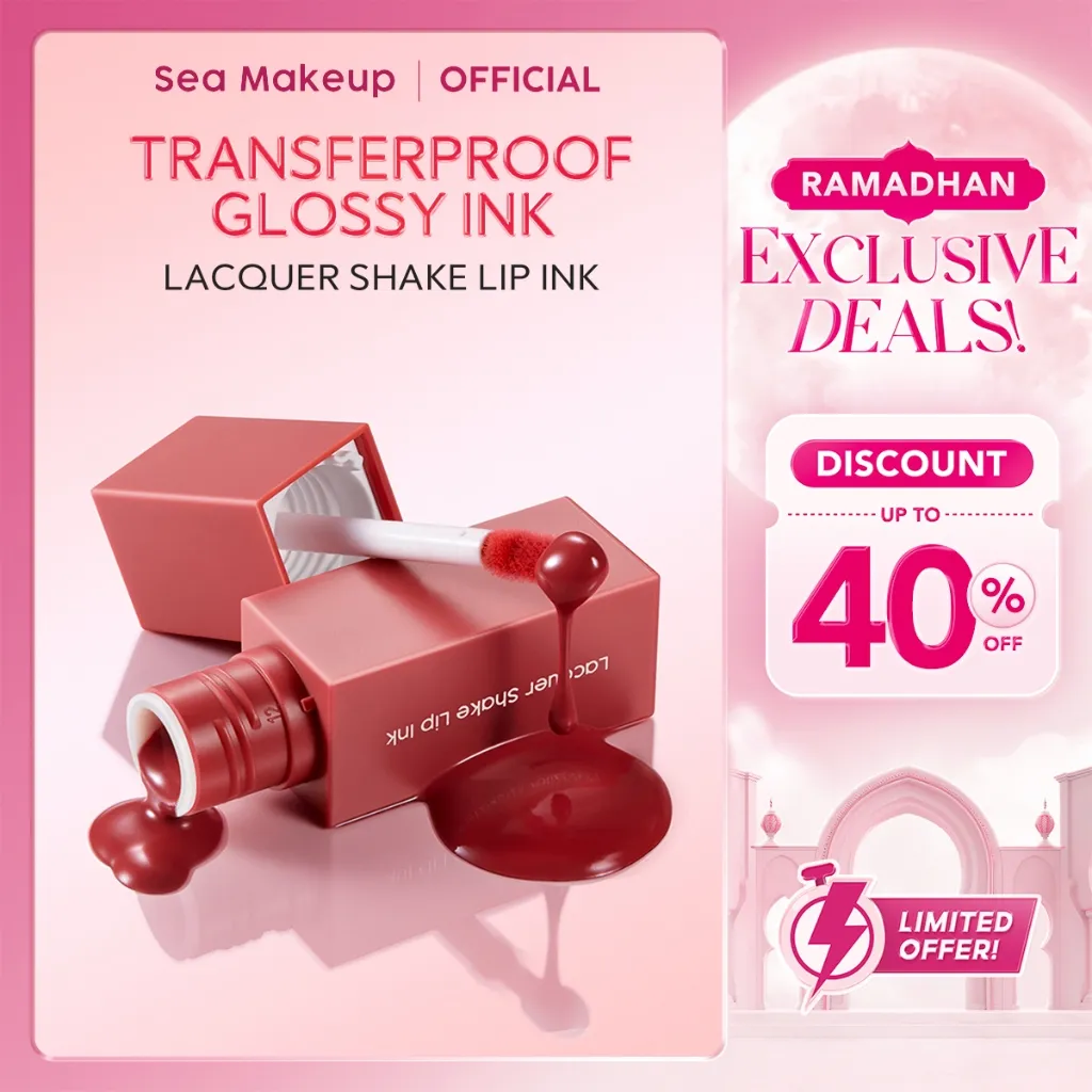 Sea Makeup Lacquer Shake Lip Ink Longlasting – Glossy Finish Lip Cream & Liquid Lipstick, Liptint Waterproof, Transferproof & Tahan Lama