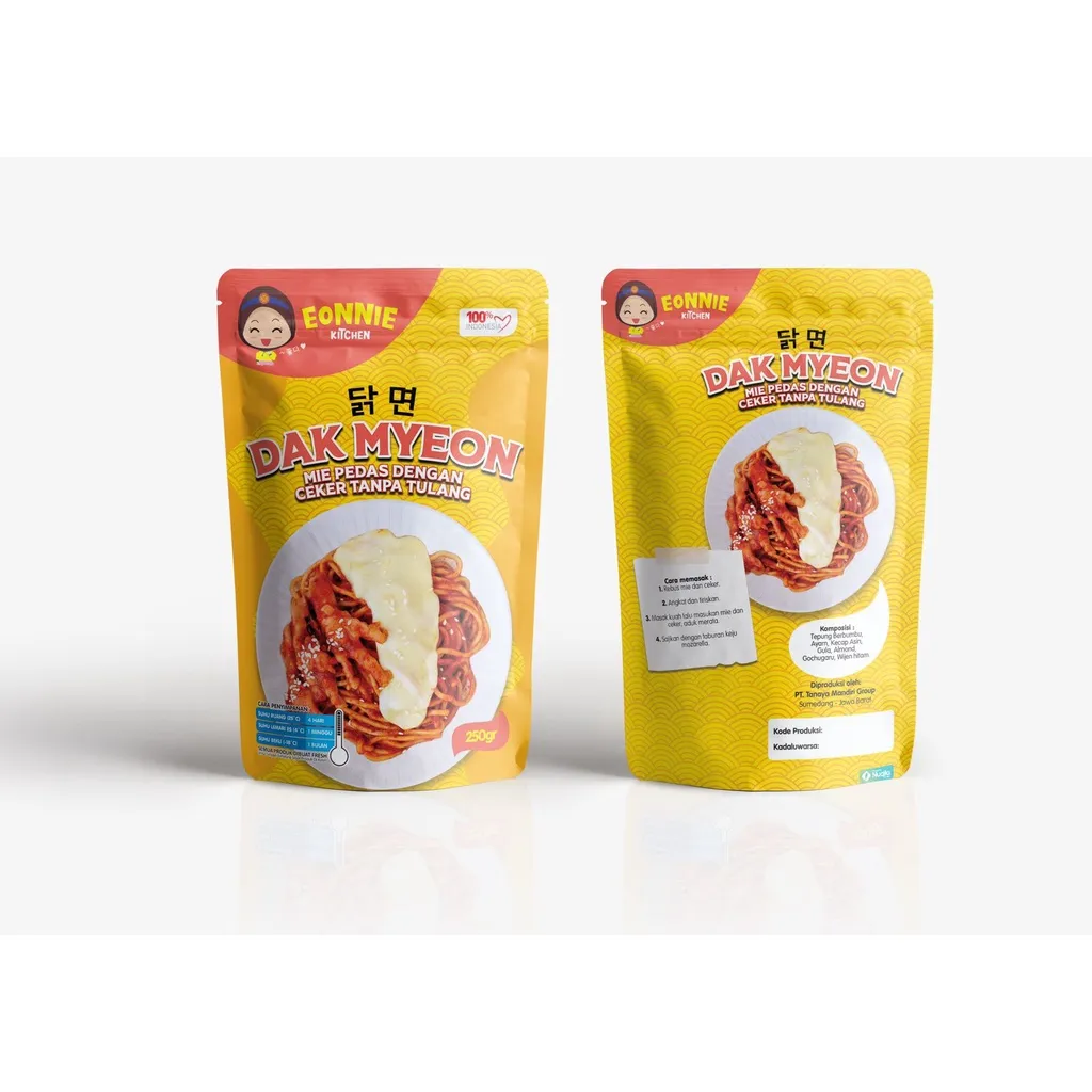 dakmyeon mie pedas topping ceker tanpa tulang