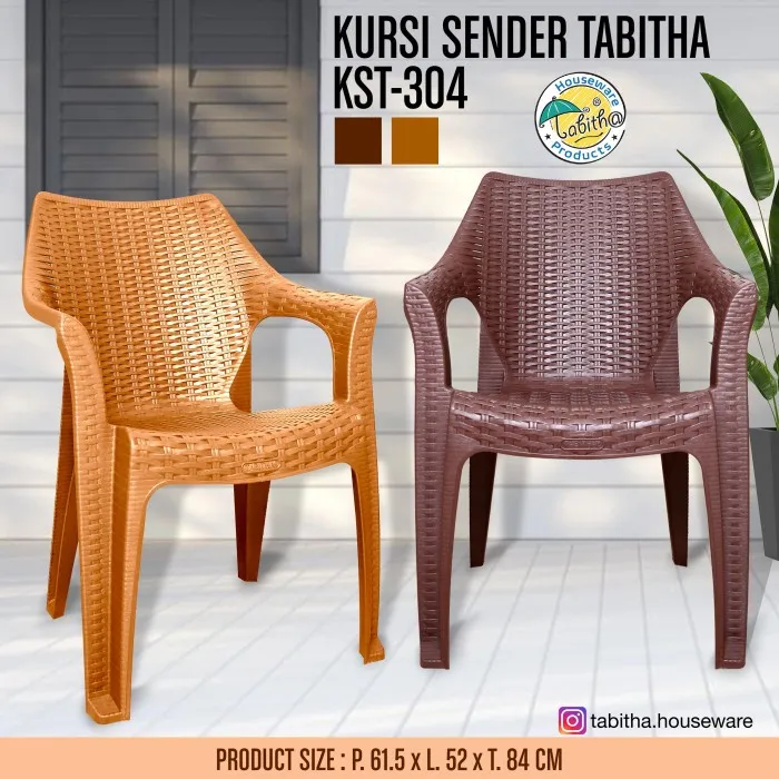 Tabitha [Instant] Kursi Santai Plastik / Kursi Outdoor / Kursi Cafe / Bangku Plastik - KST-304