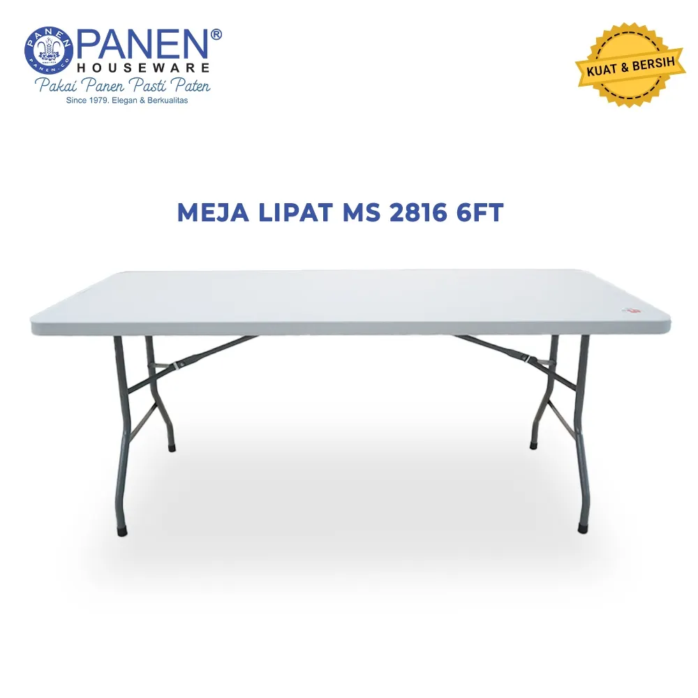 Panen Meja Lipat Jumbo 6 Kaki Warna Putih / Meja Rumah Jualan / Meja Komputer Laptop