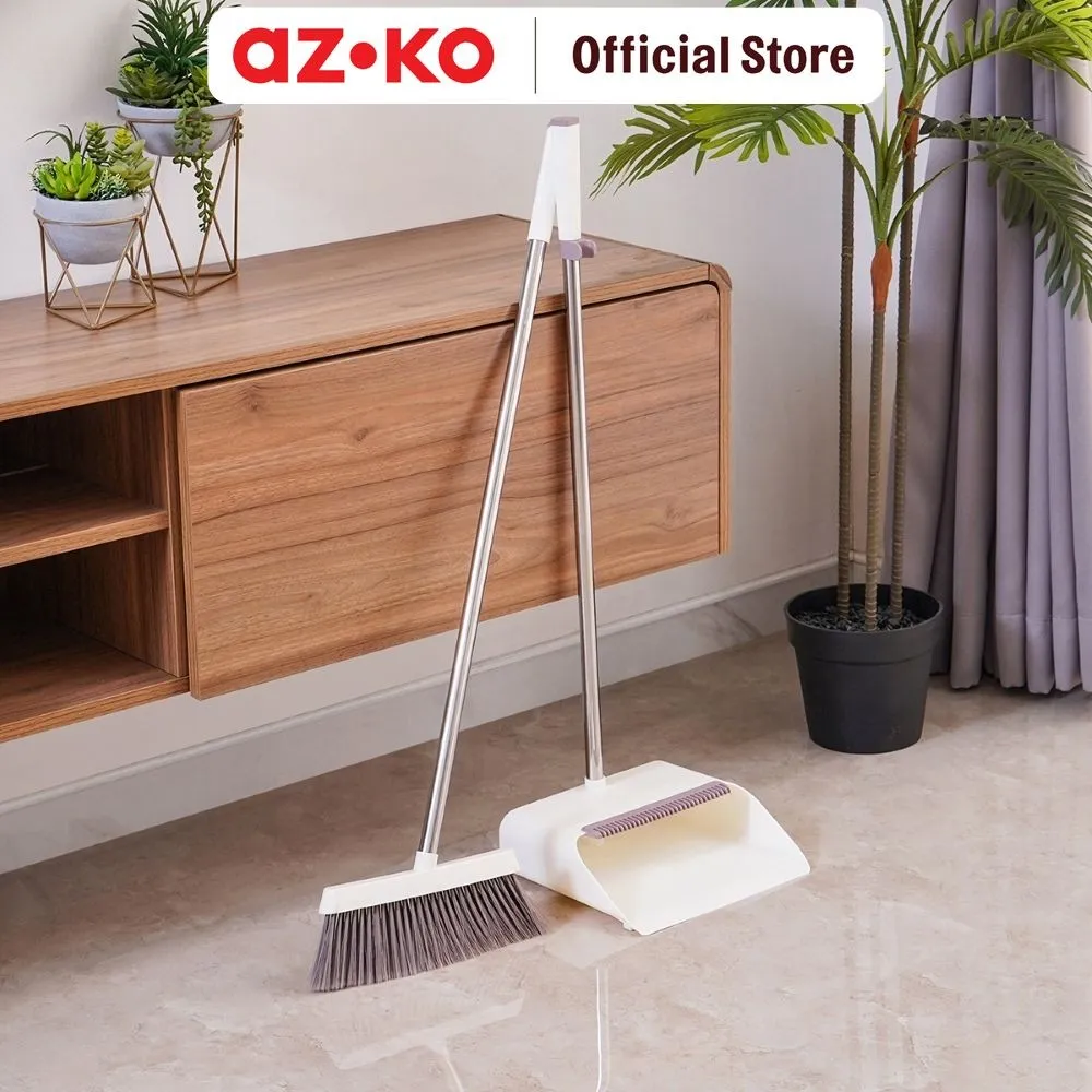 AZKO Proclean Sapu Dan Pengki - Krem Floor Cleaner Set Sapu Dan Serokan Lantai Broom And Dust Pan Alat Kebersihan Cleaning Tool