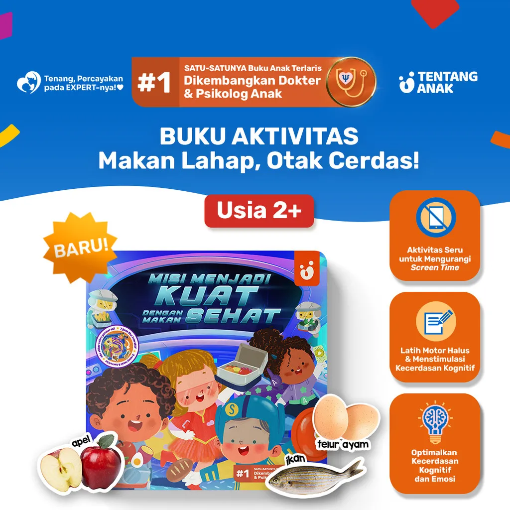 GIMMICK HADIAH MEMBERSHIP Tentang Anak - Buku Aktivitas Anak | Misi Menjadi Kuat dengan Makan Sehat | Quiet Book | Activity Book | Usia 2+