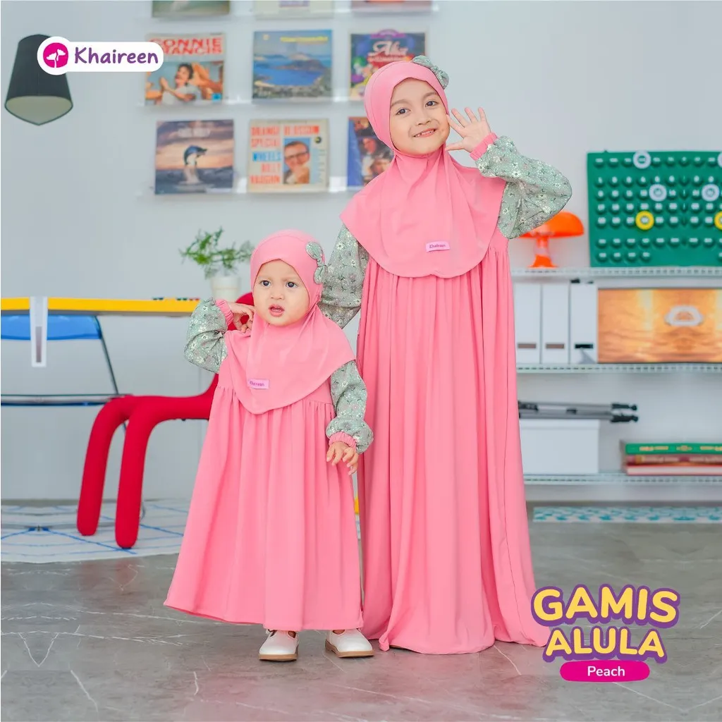 KHAIREEN Gamis Alula (0-10 Tahun) Gamis Anak Setelan Hijab