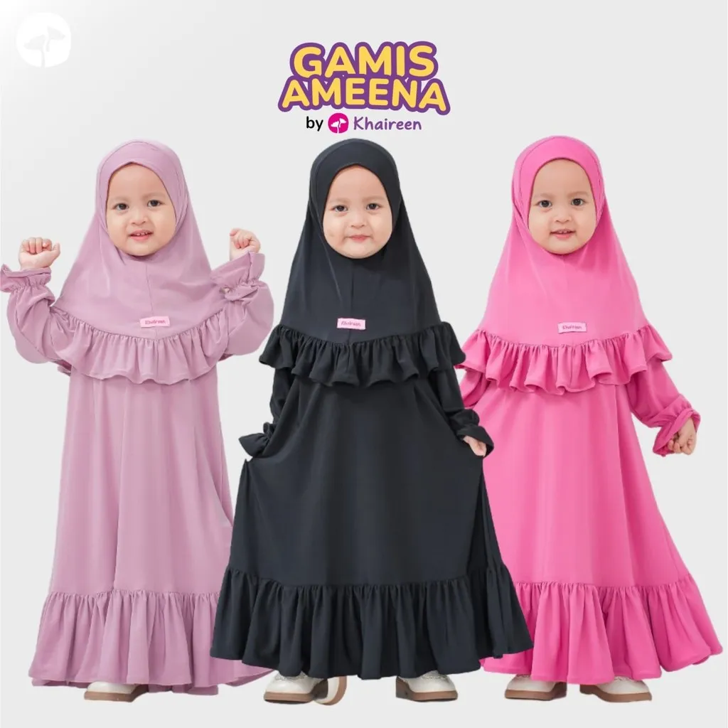 KHAIREEN Gamis Ameena (0-8 tahun) Gamis Anak Kaos Jersey Premium Adem Baby Ameena Amina