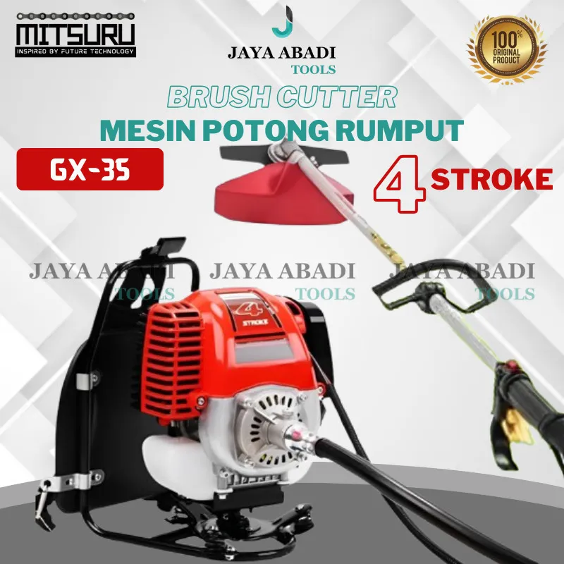 Ready Stock Bisa cod Ready ORIGINAL  MITSURU Mesin Potong Rumput 4 Tak FULLSET 4 Stroke Brush