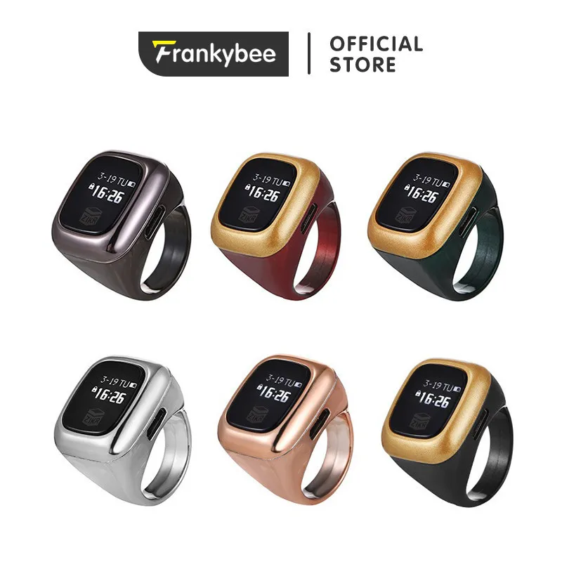 Cincin Tasbih Zikr Ring Tasbih Digital LED Tasbih Rechargable Battery Hand Tally Counter With Date Time Vibrate Remind Prayer Zikr Ring