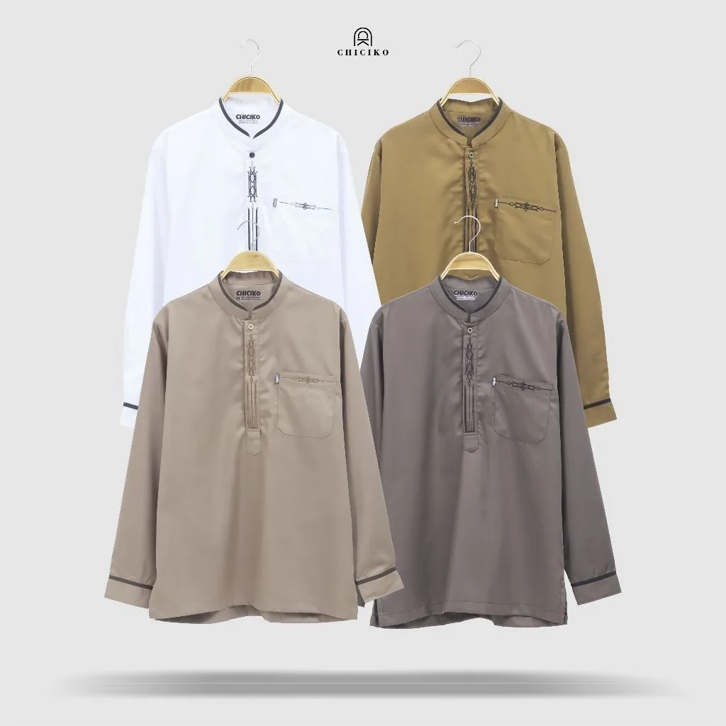 Kemeja Koko Pria Fawaz V2 Lengan Panjang Kerah Sanghai Bahan Katun Toyobo Raya 2025 Terbaru