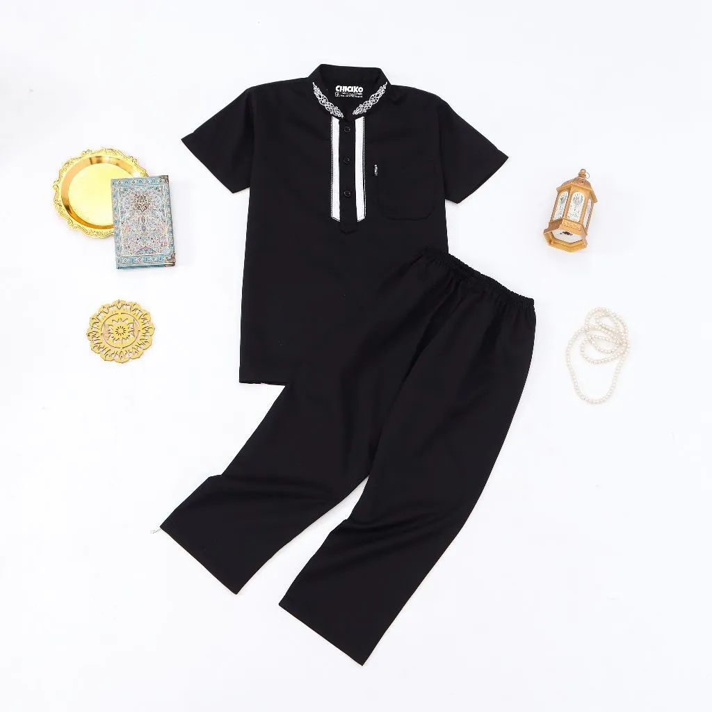 Chiciko Koko Bordir Zahir Modern Anak Laki Laki Lengan Pendek Toyobo Premium Usia 1 - 14 Tahun