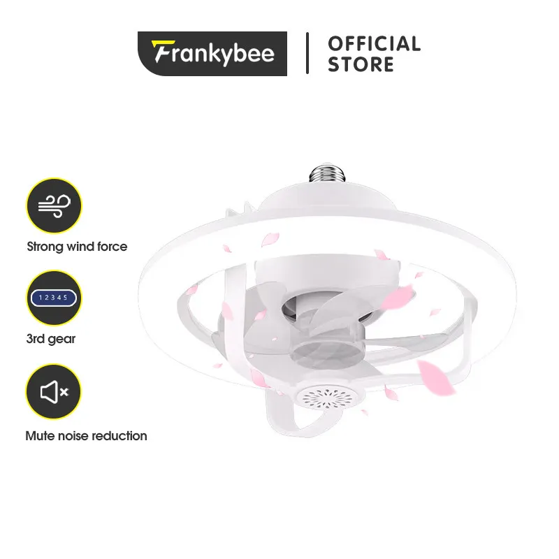 Frankybee Lampu Kipas Angin Aromatheraphy LED Gantung Plafon 360° Rotation RGB Remote 3-Speed Pendingin Rumah Lampu