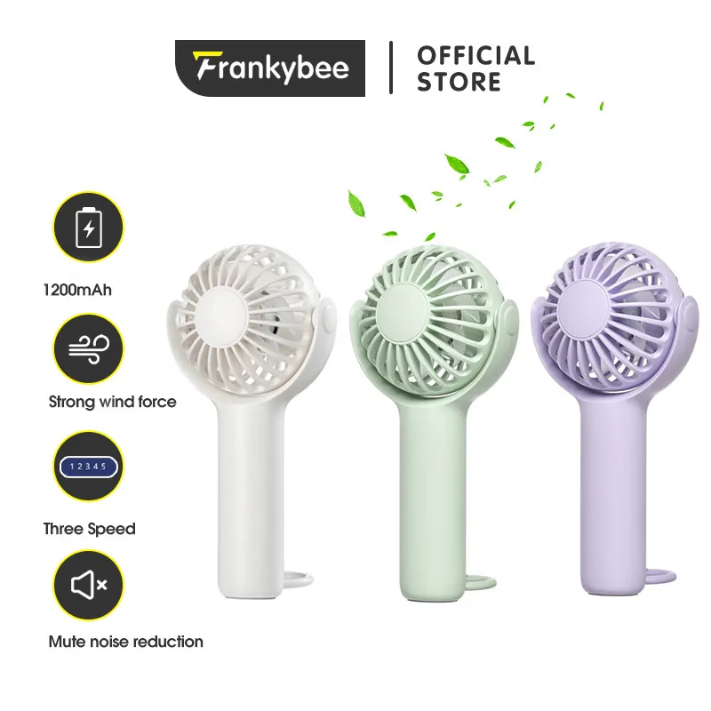 Frankybee 1200mAh Handheld Mini Fan USB Air Conditioner Kipas Lipat Portable Rechargeable Fan-3Speed Kipas Genggam