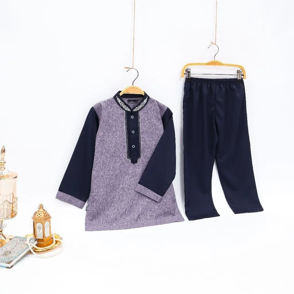 Chiciko Koko Bordir Modern Anak Laki Laki Premium Madinah Lengan Panjang Usia 1-14 Tahun