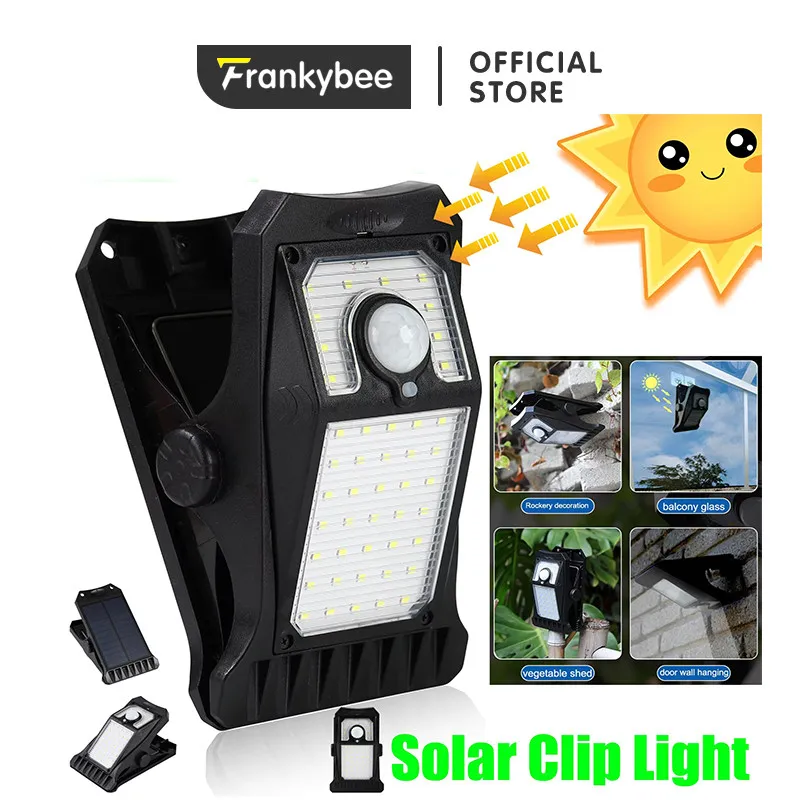 Solar Garden LED Light Outdoor Clip-on Motion Sensing Light  72led Tenaga Surya Charging Lamp Dinding Taman Sensor Street Light Outdoor