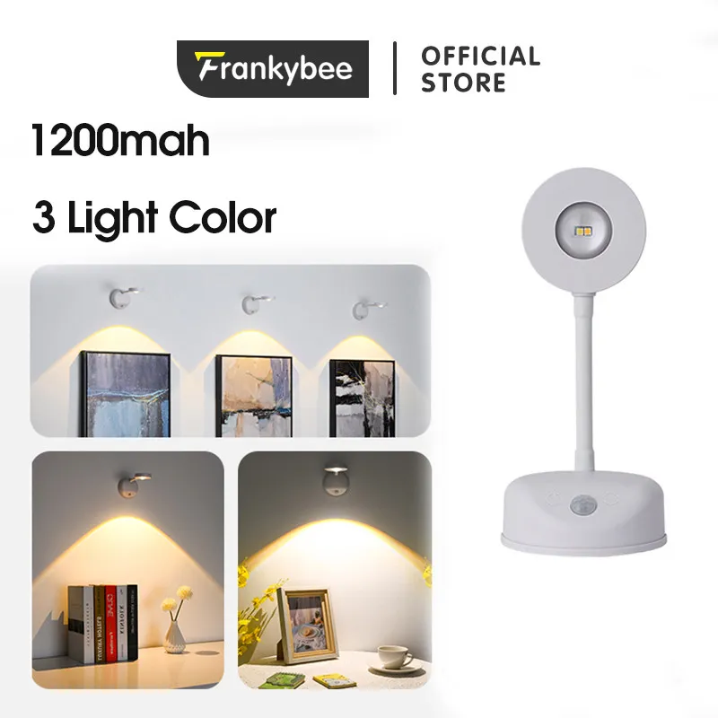 Frankybee Lampu Sensor Flexible Dinding Otomatis USB Rechargeable Night Light LED Wireless Home Background Wall Mural Light