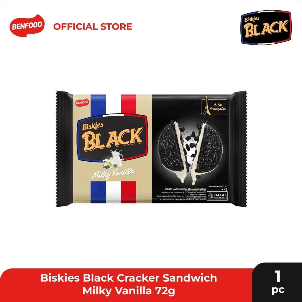 Biskies Black Cracker Sandwich Vanilla 72g