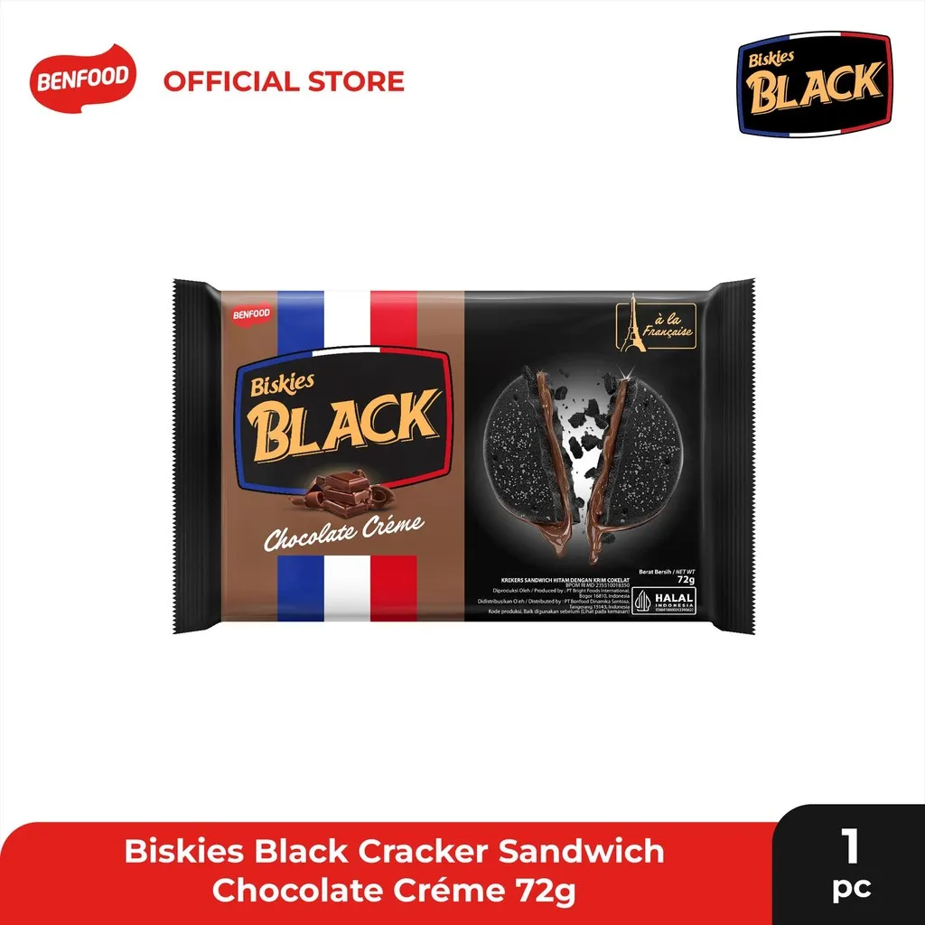 Biskies Black Cracker Sandwich Chocolate 72g