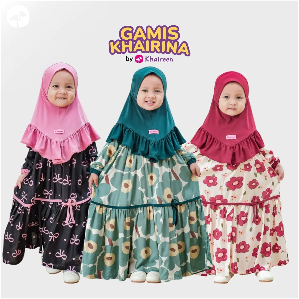 KHAIREEN Gamis Khairina (Etalase 2) Gamis Anak Gamis Anak Rayon Motif Gamis Bayi Balita Gamis Aqiqah Gamis Anak Katun