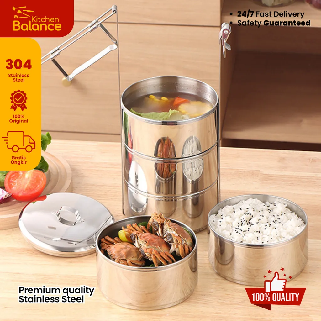 Kitchen Balance Rantang Tingkat Stainless Steel Classic Food Grade WY601