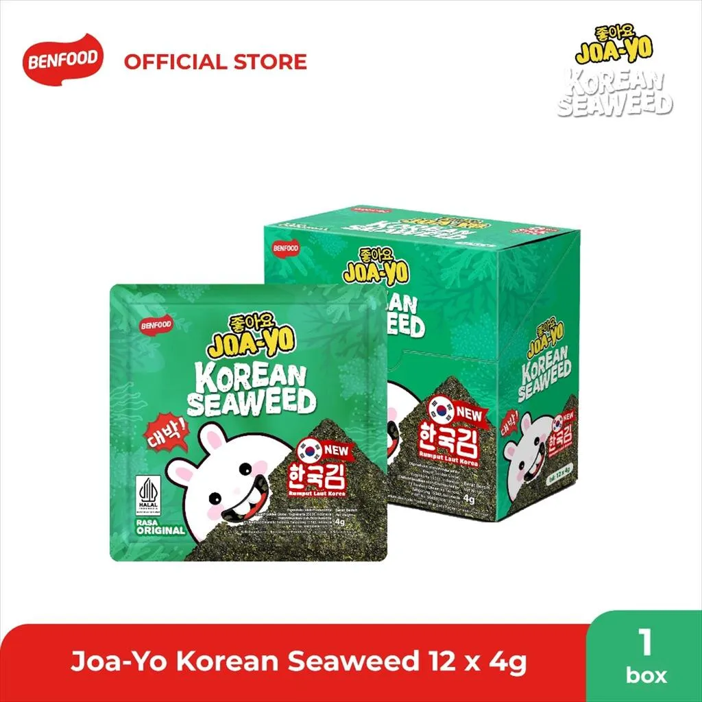JOA-YO Korean Seaweed Rumput Laut Original 12X4g