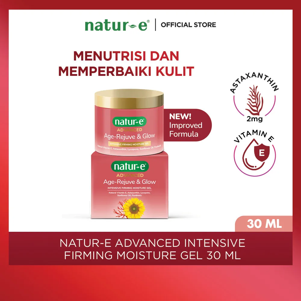 [MOISTURIZER ANTI AGING] Natur-E Advanced Intensive Firming Moisture Gel 30ml | Anti Aging Moisturizer Astaxanthin Vitamin E | Menghilangkan Kerutan dan Garis Halus dengan Ampuh dalam 14 Hari | Pelembab Anti Aging Mengurangi Kerutan | Astaxanthin