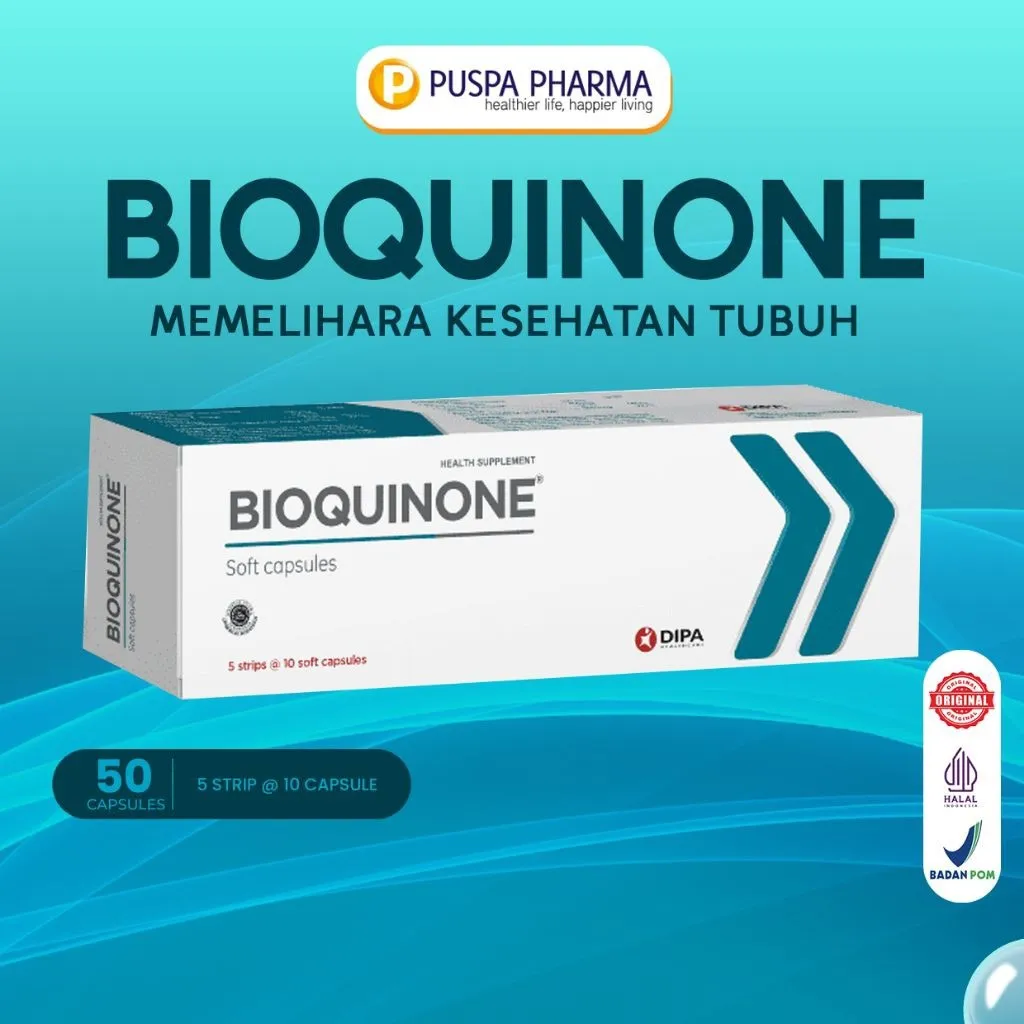 Bioquinone - Memelihara kesehatan tubuh dan membantu menambah energi - 50 Kapsul/Box