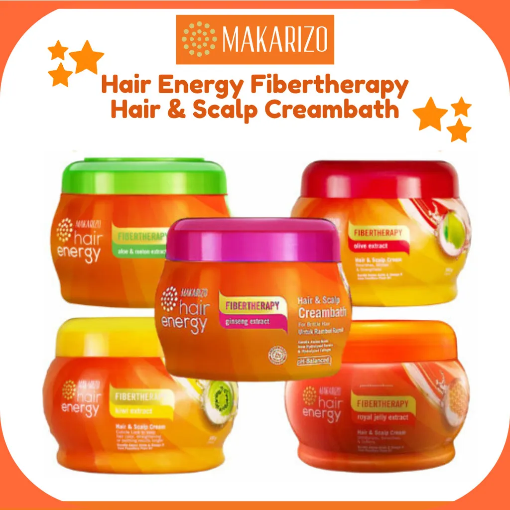 Makarizo Hair Energy Fibertherapy Hair and Scalp Creambath 500gr/Masker Rambut