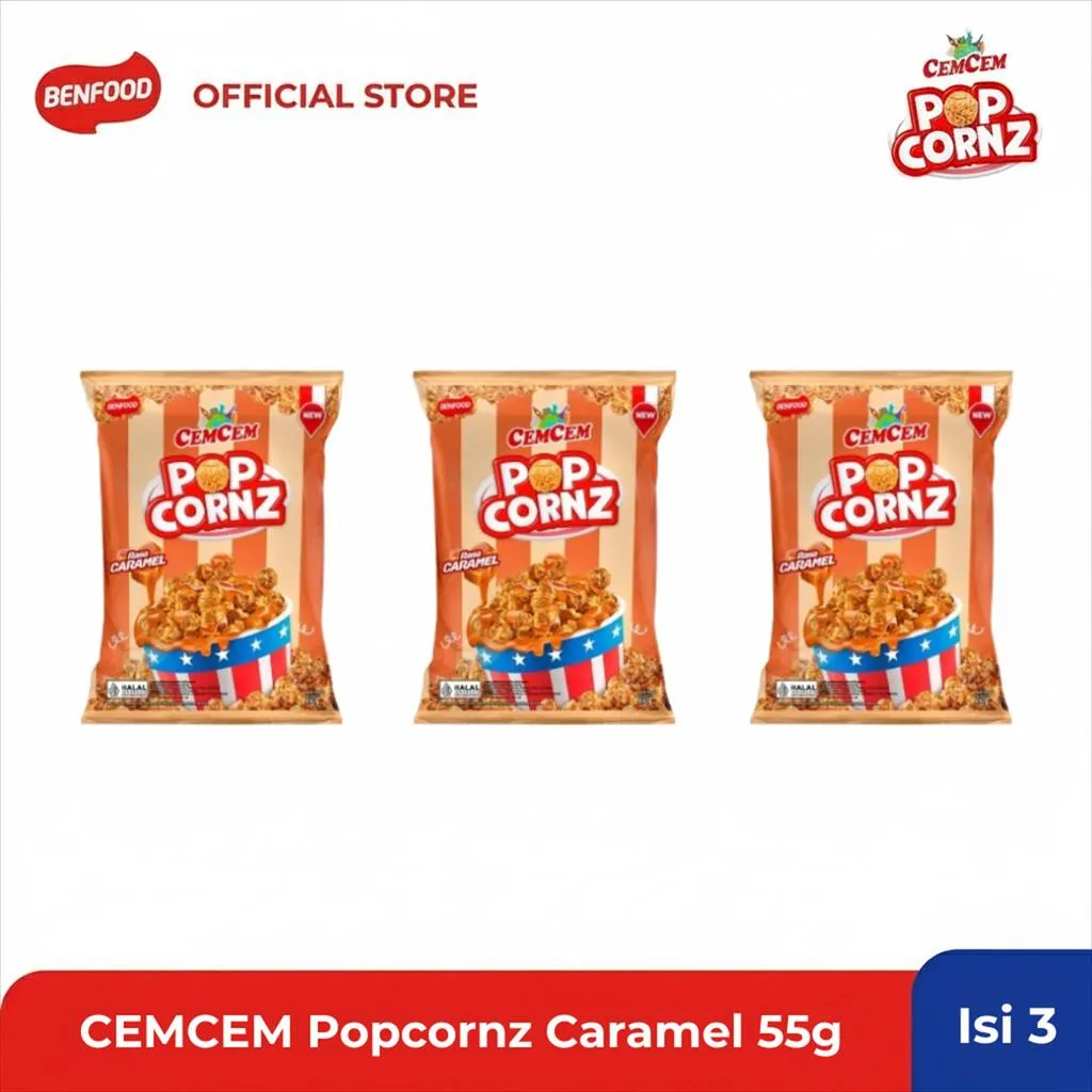 [Paket Hemat Isi 3] Cemcem Popcornz 55g