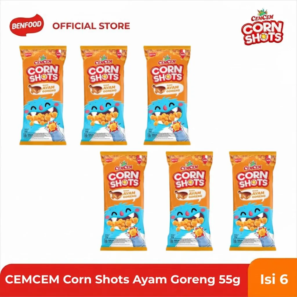 [Paket Hemat Isi 6] Cemcem Corn Shots 55g