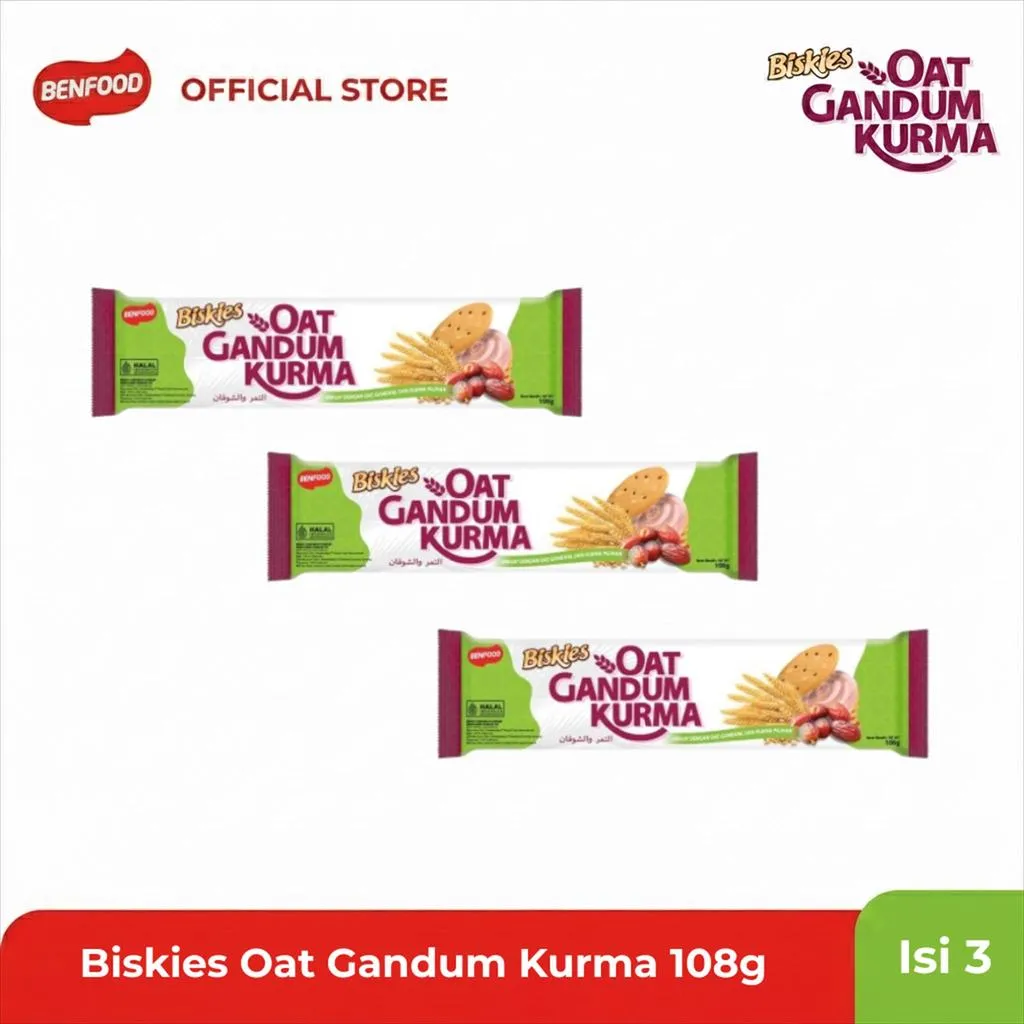 [Paket Hemat Isi 3] Biskies Oat Gandum Kurma 108g