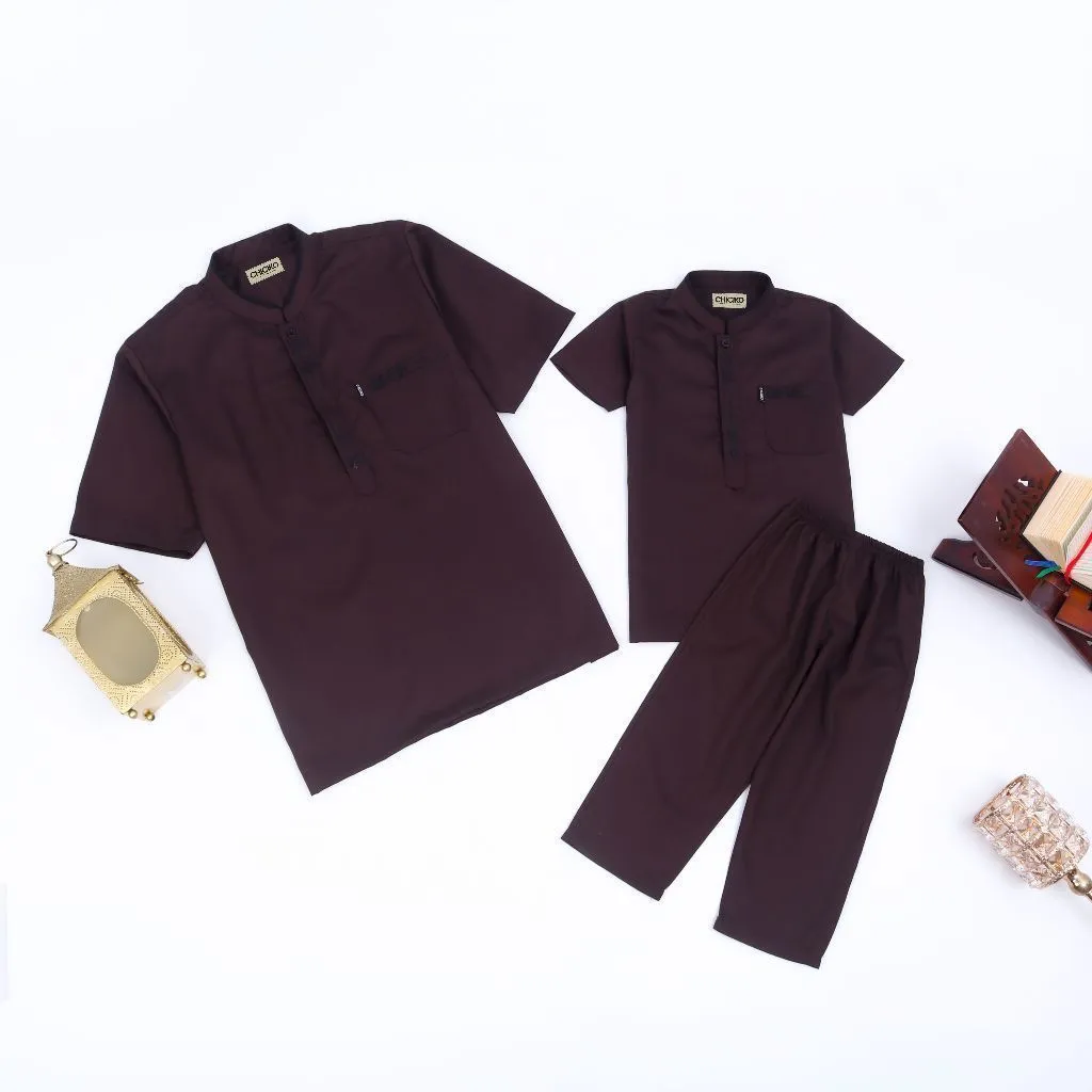 Koko Couple Ayah Dan Anak Laki Laki Lengan Pendek Fawaz V3 Full Bordir Bahan Katuh Toyobo Terbaru