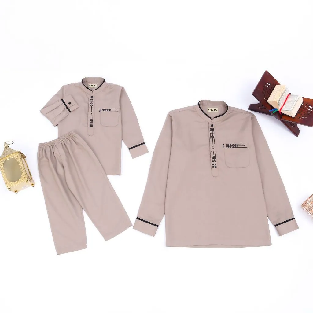 Chiciko Setelan Koko Couple Ayah Dan Anak Laki Laki Lengan Panjang Bordir Matt Toyobo Ramadhan 2026