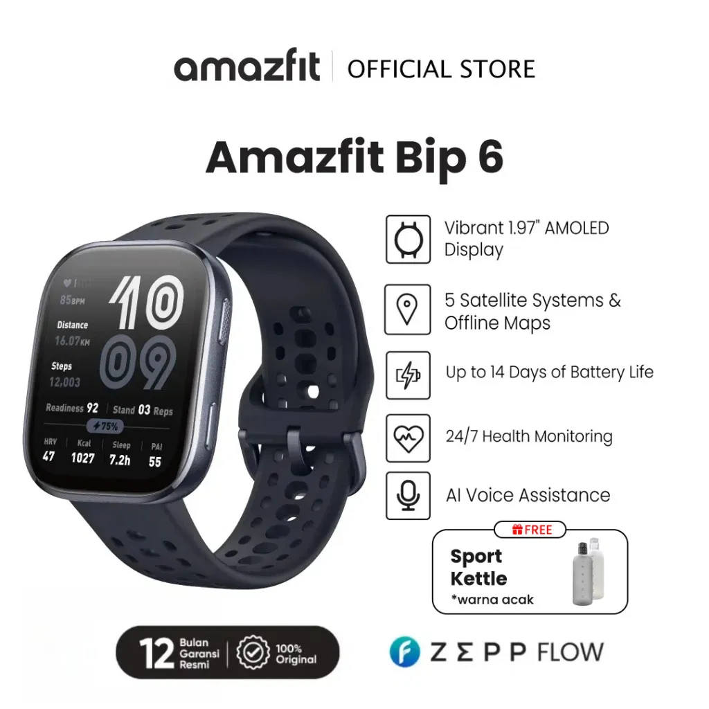 Amazfit Official | Bip 6 Smart Watch Barang Original Resmi Garansi 1 Tahun