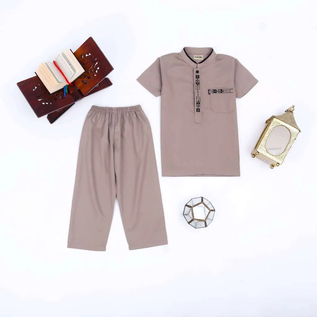 Chiciko Baju Koko Anak Oneset Full Bordir Plakat Lengan Pendek Bahan Toyobo Adem