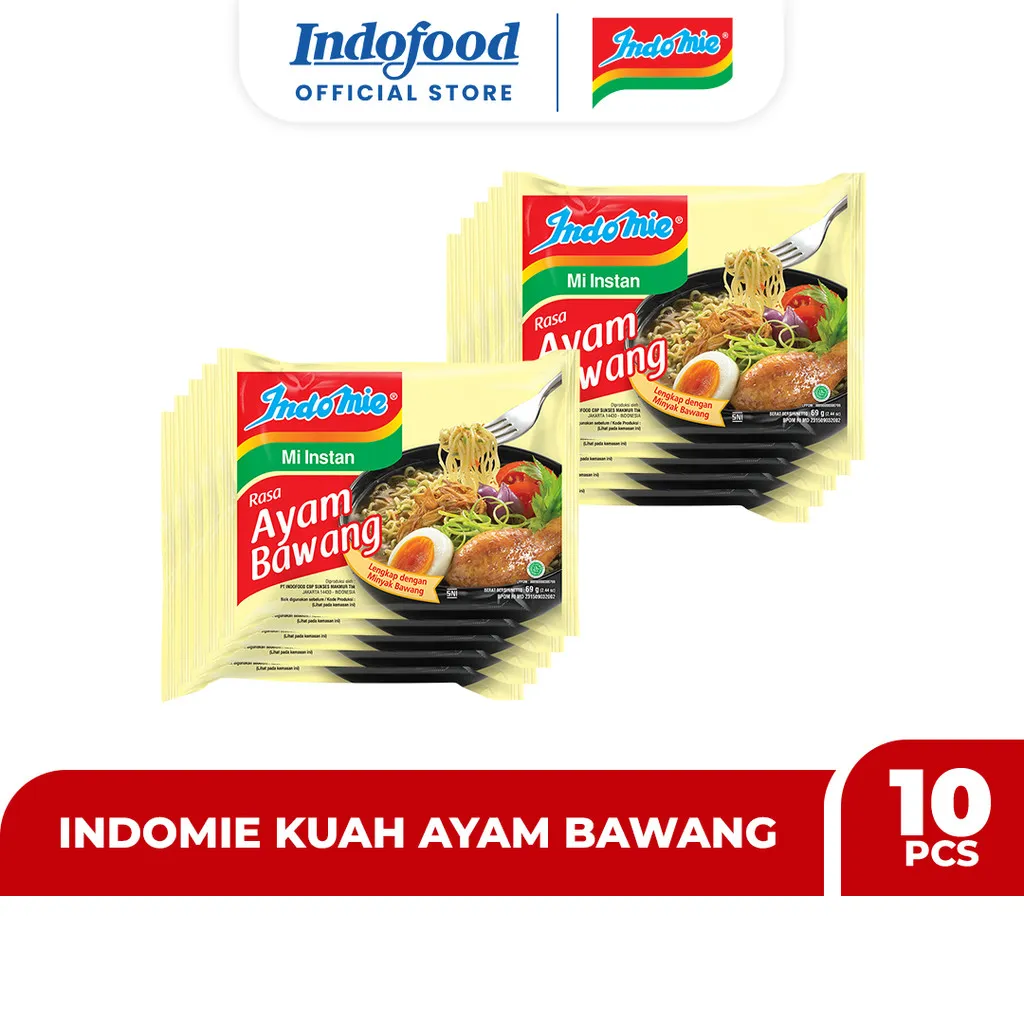 10 PCS - Indomie Kuah Ayam Bawang 69 Gr