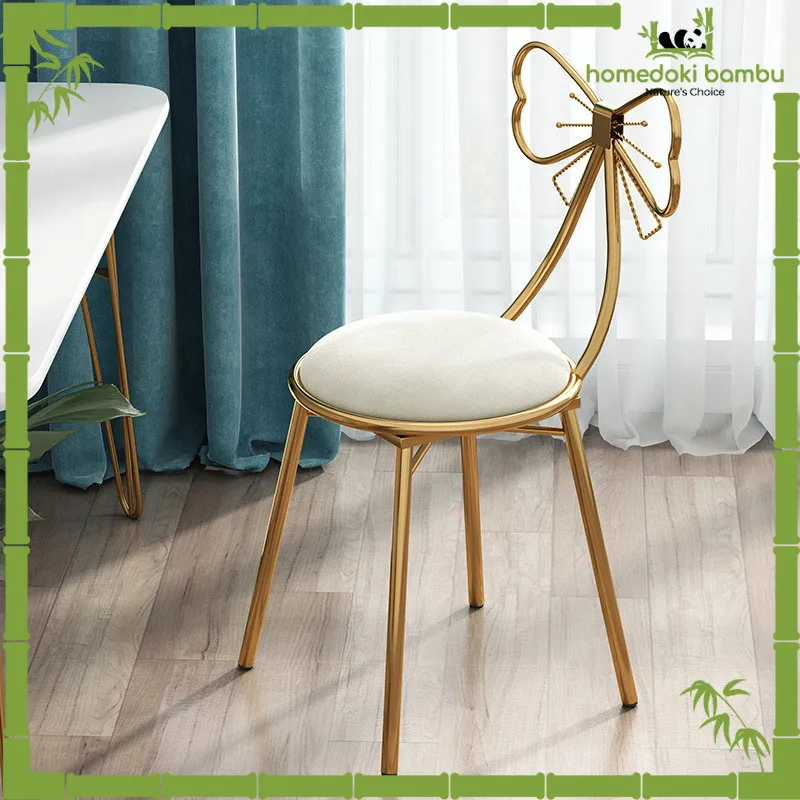 Homedoki Bambu-Kursi Rias / Kursi Estetik / Kursi Meja Rias / Kursi Makeup / Kursi Rias Minimalis