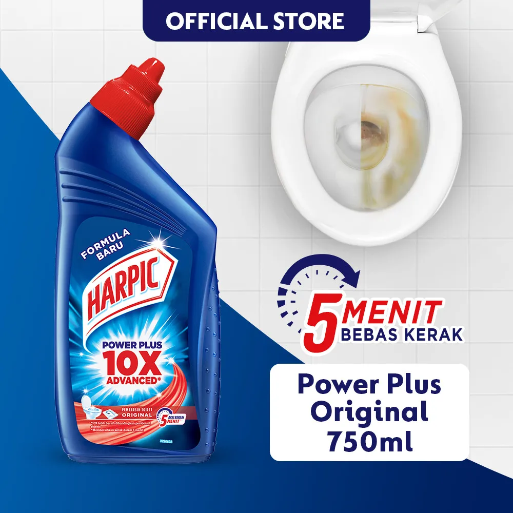 Harpic Pembersih Kamar Mandi Power Plus Original Pembersih Toilet Kerak Membandel 750ml Bottle - Toilet Cleaner