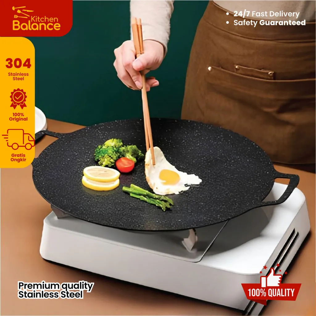Kitchen Balance Pan Grill Anti Lengket Aluminium Tebal Wajan Panggang KP04