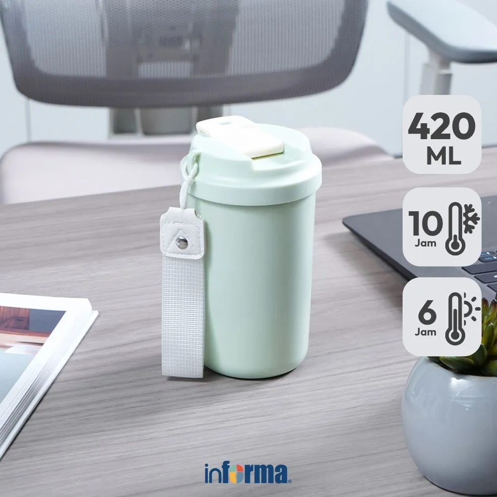 Informa Appetite Kirby Mug Vacuum Flask Stainless Steel 420 ml Tumbler Botol Air Tempat Minum Botol Minuman Water Bottle Tumbler Minum Tambler Botol Minum Termos